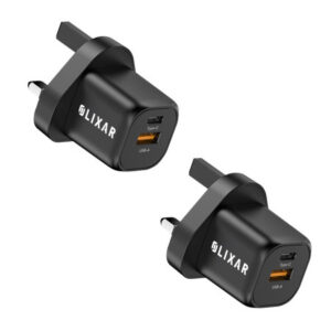 Olixar Twin Port 20W Quick Wall Chargers – USB-A & USB-C (2 Pack)